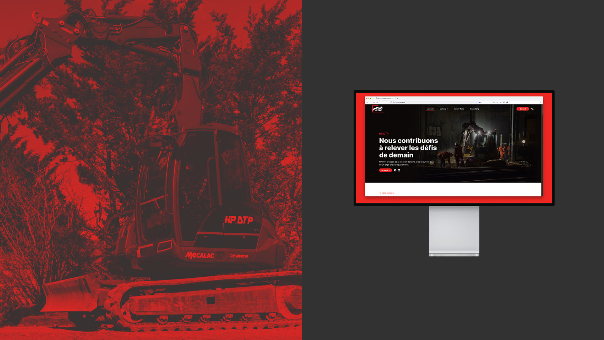 site internet HP.DTP version ordinateur avec une photo de leurs machines